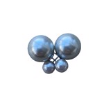 Øreringe - Dobbelt perle, lys sølv perlemor